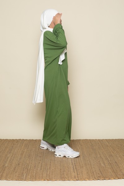 Abaya oversize para niña verde oliva