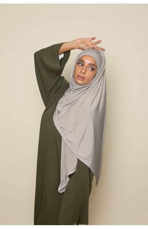 Hijab prêt à nouer taupe grey
