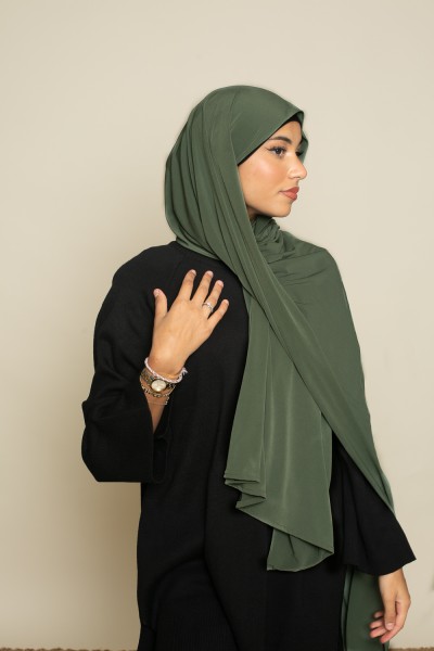 Hochwertiger Khaki-Hijab aus Sandy-Jersey