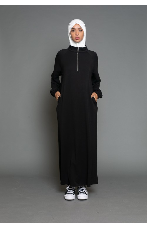 Robe col montant zip pour femme modeste boutique musulmane
