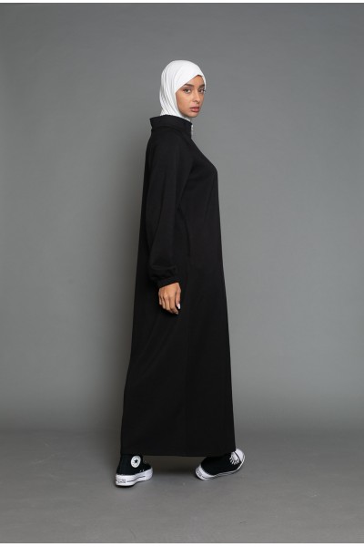 Casual black zip dress