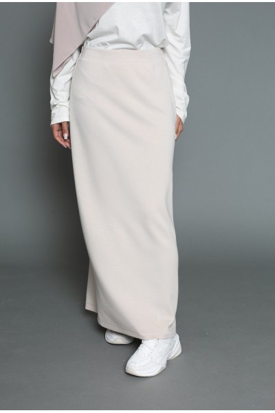 Falda casual color crema