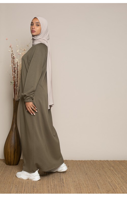 Robe col montant zip pour femme musulmane boutique moderne