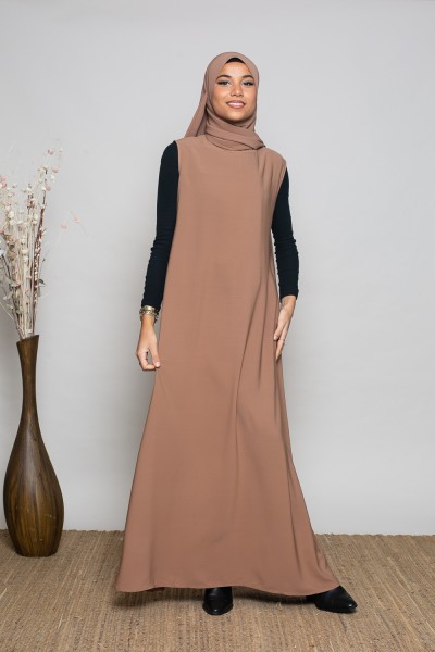 Hazelnut Medina silk sleeveless dress