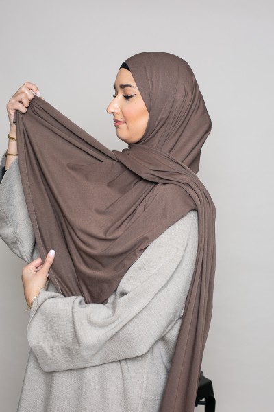 Hijab jersey lux soft taupe brown