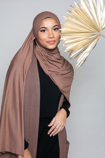 Hijab jersey premium chocolat