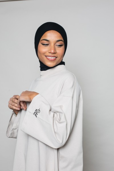 Schwarzer Sport-Jersey-Hijab zum Binden