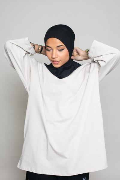 Hijab sport jersey à nouer noir