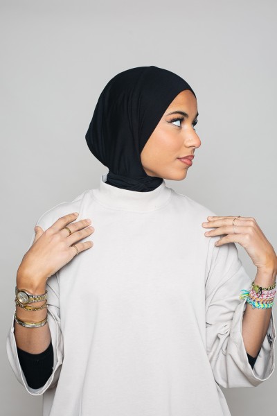 Hijab sport jersey à nouer noir