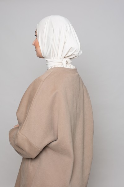 Hijab deportivo de punto beige claro para anudar