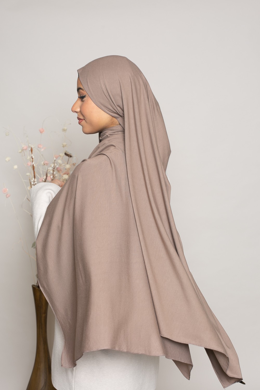 Hijab jersey premium taupe