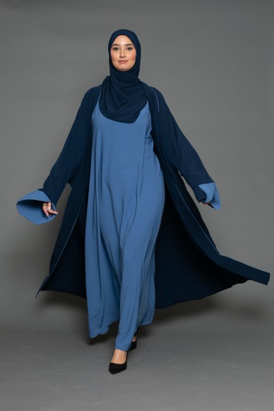 Blue Medina abaya and hijab set