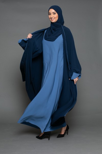 Ensemble abaya et hijab médina bleu