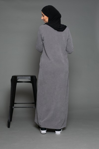 Vestido de terciopelo gris