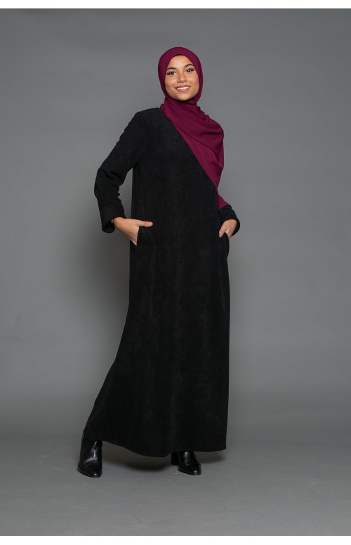 Robe velours hiver pour femme musulmane