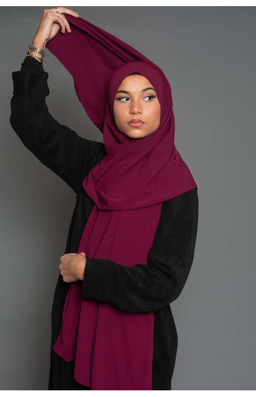Hijab soie de Médine bordeaux