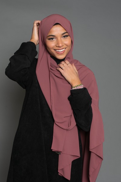 Hijab soie de Médine prune marroné