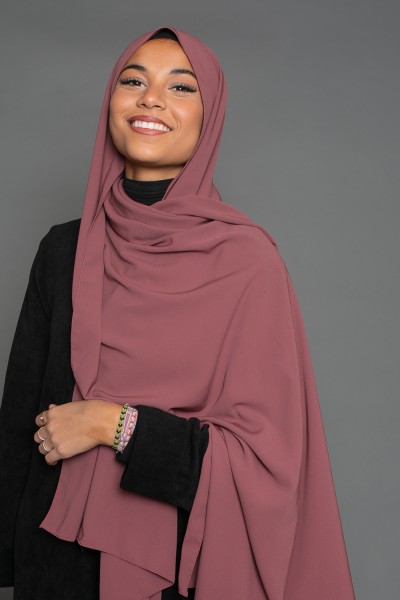 Hijab soie de Médine prune marroné