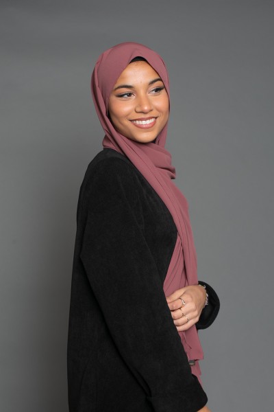 Medina silk hijab brown plum