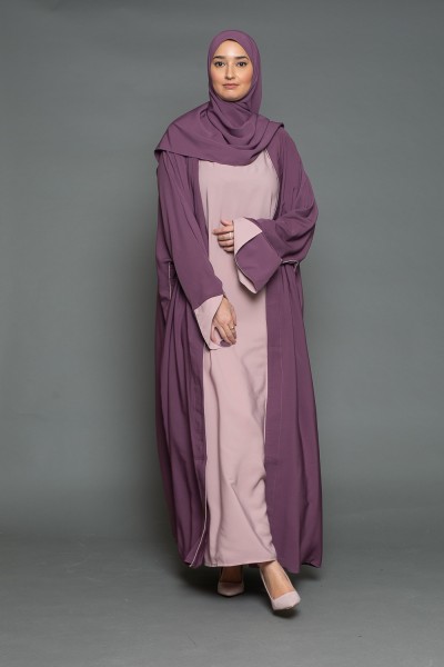 Plum medina abaya and hijab set