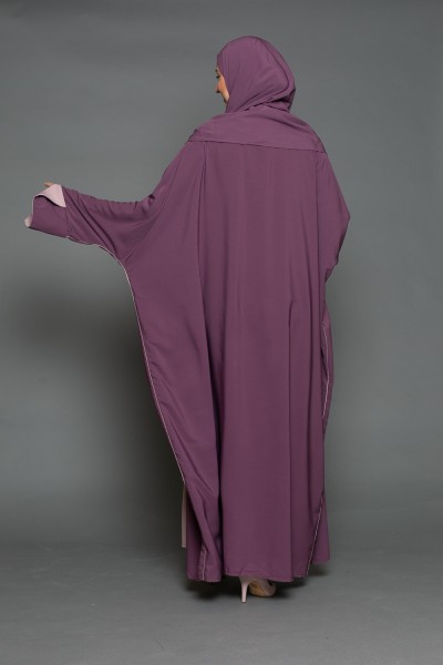 Pflaumenfarbenes Medina-Abaya- und Hijab-Set