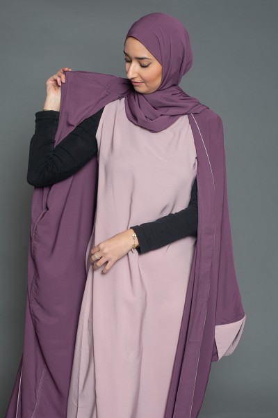 Plum medina abaya and hijab set