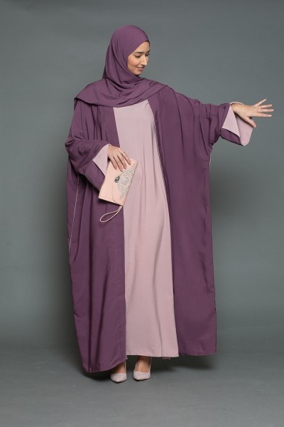 Ärmelloses Kleid aus Medina-Seide, rosa-lila