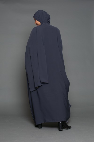 Dark gray medina abaya and hijab set