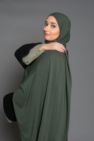 Hijab jersey lux soft dark khaki