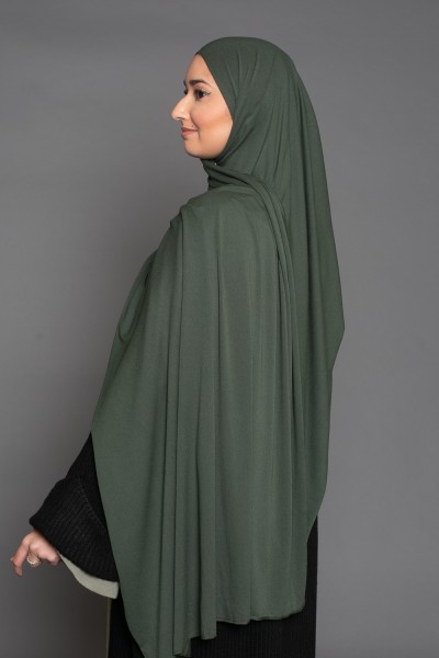 Hijab jersey lux soft dark khaki