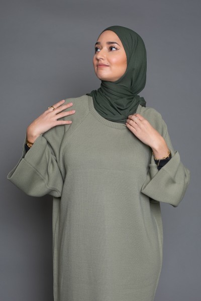 Hijab jersey lux soft kaki foncé