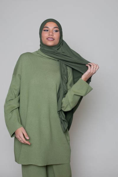 Hijab jersey lux suave caqui