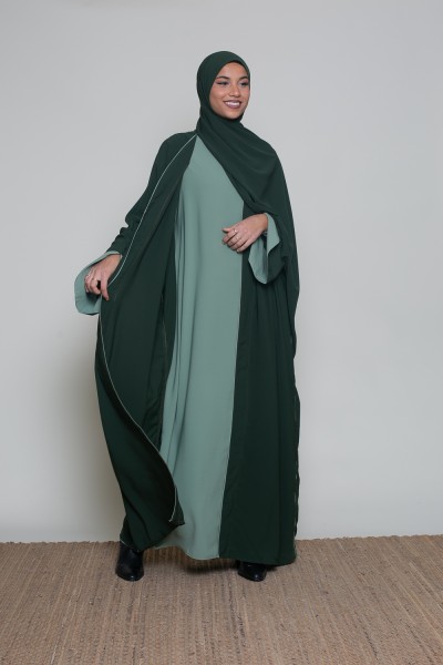 Green medina abaya and hijab set