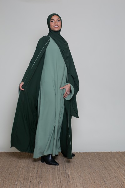 Conjunto hijab y abaya medina verde