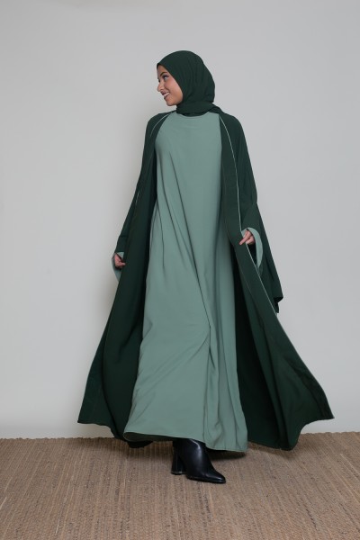 Conjunto hijab y abaya medina verde