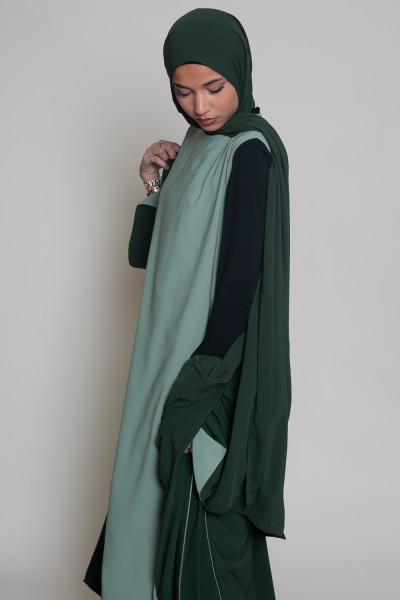 Pistachio Medina silk sleeveless dress