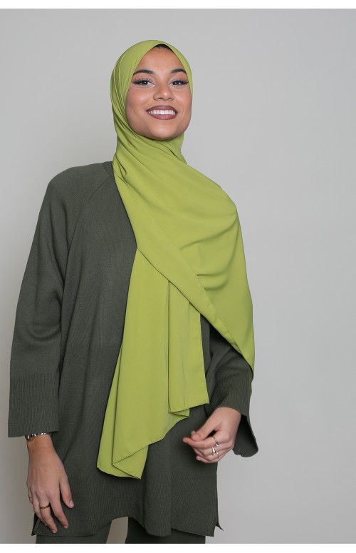 Hijab soie de Médine couleur wasabi