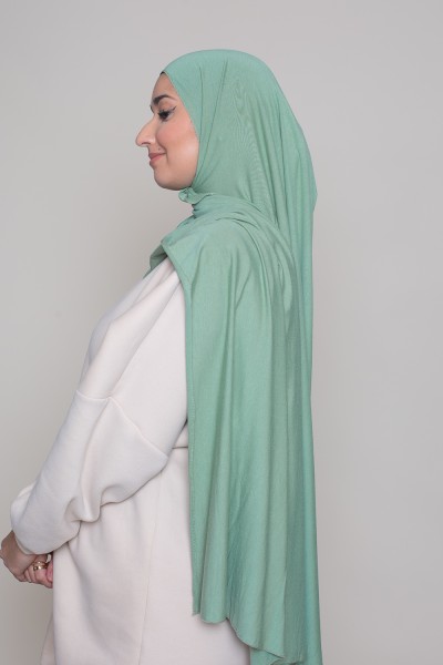 Wassergrüner Luxus-Hijab aus weichem Jersey