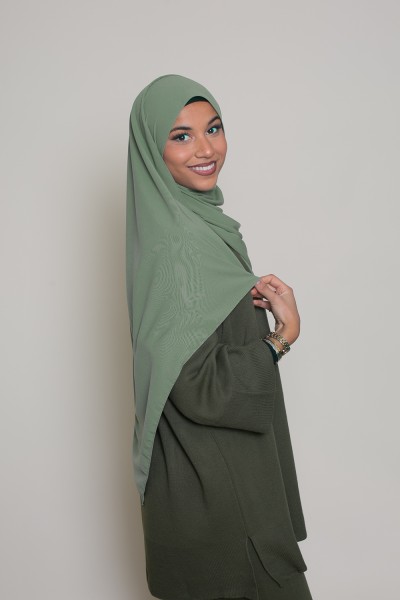 Pistazienfarbener Hijab aus Medina-Seide