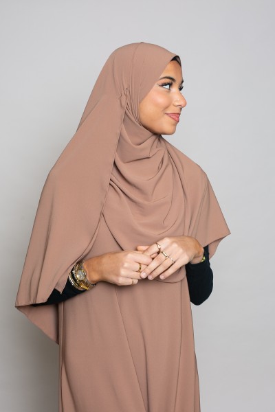 Hijab soie de Médine noisette