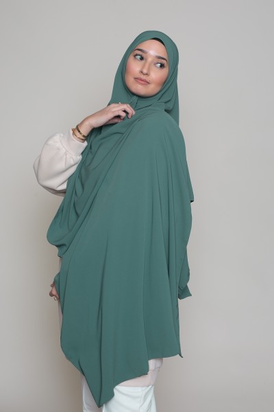 Hijab aus dunkelsalbeifarbener Medina-Seide