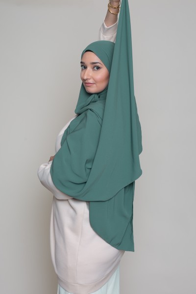 Hijab soie de Médine sauge foncé