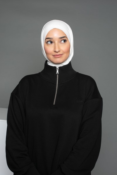 Schwarzes Salam-Sweatshirt mit Reißverschluss