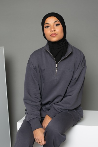copy of Salam light taupe zip sweatshirt