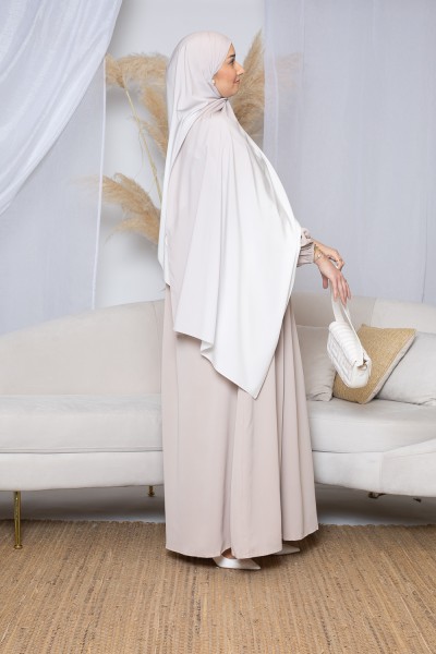 Hijab degradado nude y blanco