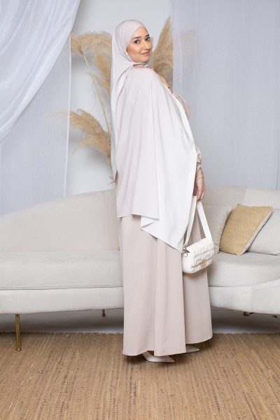 Hijab mit Farbverlauf in Nude und Weiß