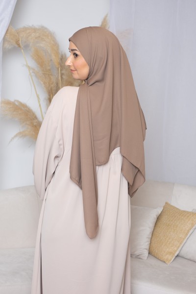 Hijab carré taupe