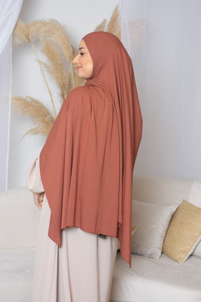 Hijab jersey lux soft brique marroné