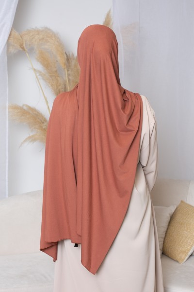 Hijab jersey lux ladrillo marrón suave