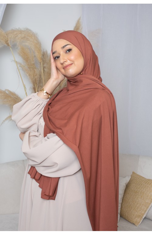 hijab jersey brique